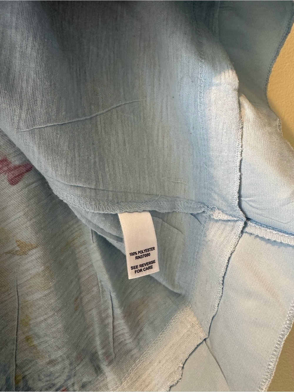 Cato Light Blue Short Sleeve Tee with Multicolor Butterfly Wings - Picture 6 of 7